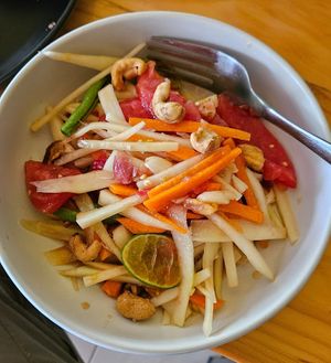Papaya salad at Chada Vegetarian Restaurant in Chiang Mai
