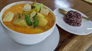 Massaman curry at Chada Vegetarian Restaurant in Chiang Mai
