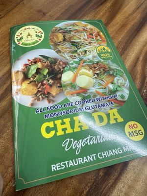 Menu  at Chada Vegetarian Restaurant in Chiang Mai