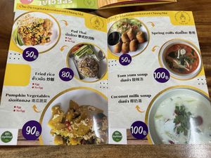 Menu, November 2023  at Chada Vegetarian Restaurant in Chiang Mai