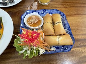 Fried Spring Rolls  at Chada Vegetarian Restaurant in Chiang Mai
