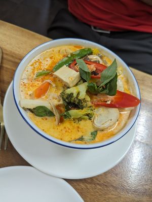 Red curry at Chada Vegetarian Restaurant in Chiang Mai