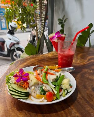   at Chada Vegetarian Restaurant in Chiang Mai