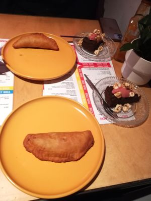 Empanadas and brownies  at Boca Boca Vegan Guilty Pleasure in Warsaw