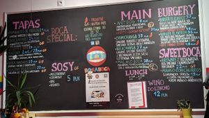 special board at Boca Boca Vegan Guilty Pleasure in Warsaw