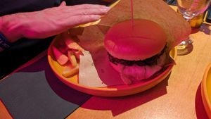 boca burger with fries at Boca Boca Vegan Guilty Pleasure in Warsaw