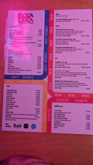 menu at Boca Boca Vegan Guilty Pleasure in Warsaw