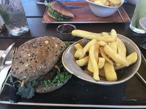 Sweet potato burger  at Peter Pane - Neue Promenade in Berlin