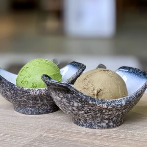 Hojicha Gelato & Matcha Gelato at HVALA - Somerset in Central Singapore