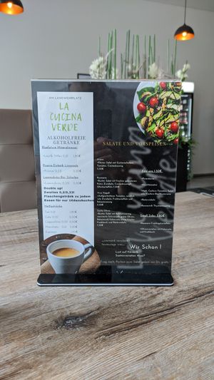 Karte Rückseite at Bistro La Cucina Verde in Saarbrucken