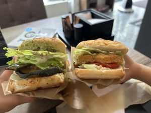 Left: Panini Apulien / Right: Panini Toskana  at Bistro La Cucina Verde in Saarbrucken