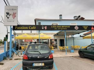 Front of the restaurant at Passion Cafe in Vendas Novas