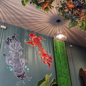 Wall art inside at Shinsen Sushi - South Bridge in Edinburgh