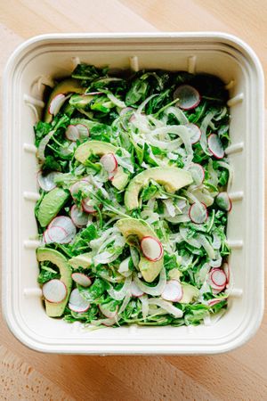 New this season, our fennel, avocado and radish salad.  at ANA Bar and Eatery in New York City