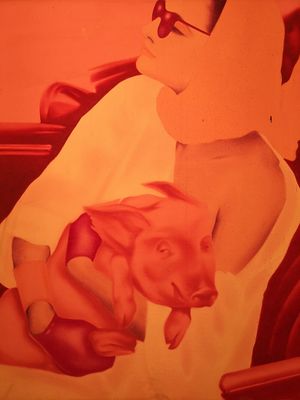 Nice paintings in the bathrooms at Inari in Rio De Janeiro