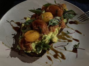 Tomato and avocado bruschetta   at Inari in Rio De Janeiro