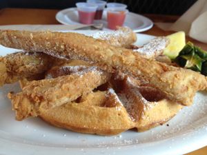 Dae Dae's Chicken n' Waffles (brunch special) at nami Vegan Sweets in Phoenix