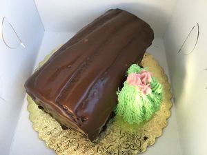 Christmas yule log cake. at nami Vegan Sweets in Phoenix