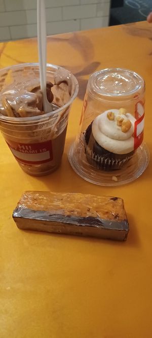 Fluffynutter'n, Peanut Butter Chocolate cupcake, Peanut Butter Chocolate bar at nami Vegan Sweets in Phoenix