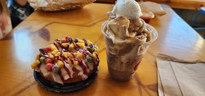 Captain crunch donut and chai smoothie at nami Vegan Sweets in Phoenix