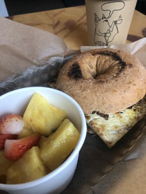 Breakfast bagel sandwich  at nami Vegan Sweets in Phoenix