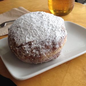 Strawberry-filled Powdered Sugar donut  at nami Vegan Sweets in Phoenix