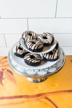 gluten free soy free zebra donuts at nami Vegan Sweets in Phoenix