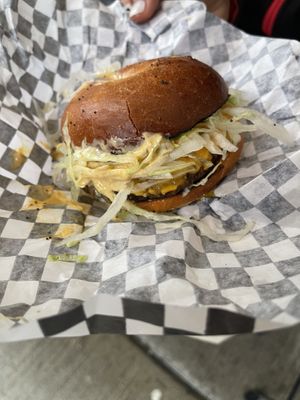 The Vegan Macca  at AM Bagel in Toronto