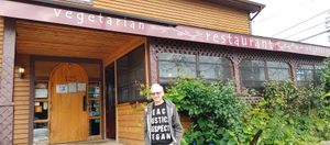 Entrance with covered patio. at Calactus Cafe in Moncton