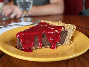 Chocolate raspberry pie. at Calactus Cafe in Moncton