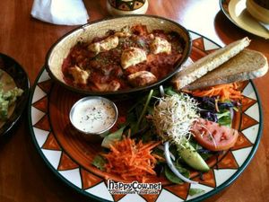 Lasagna with tofu cream balls instead of cheese. at Calactus Cafe in Moncton
