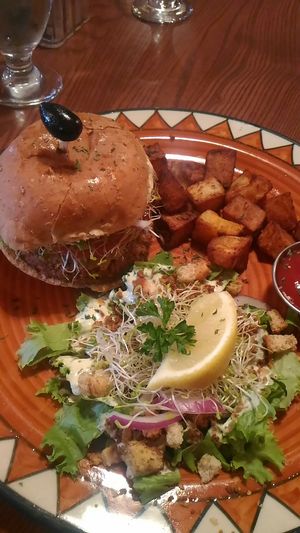 Big marc burger at Calactus Cafe in Moncton