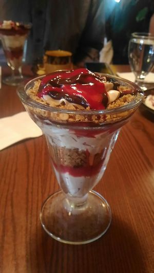 Raspberry and strawberry parfait at Calactus Cafe in Moncton