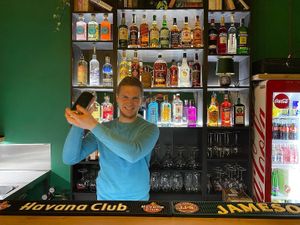 Cocktail shaking at bar GINGER in Prague