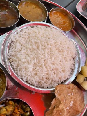 South Indian Thali - Vegan version  at Saravanaa Bhavan in Cologne