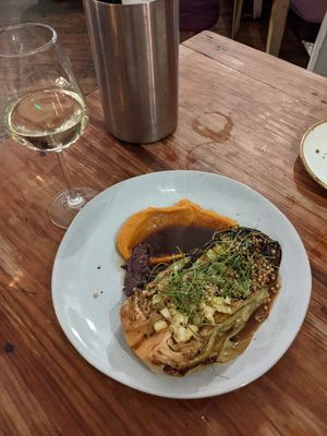 The braised cabbage dish that I will be dreaming of hereafter! at Queen of Cups in Glastonbury