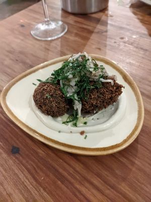 Laverbread falafel at Queen of Cups in Glastonbury