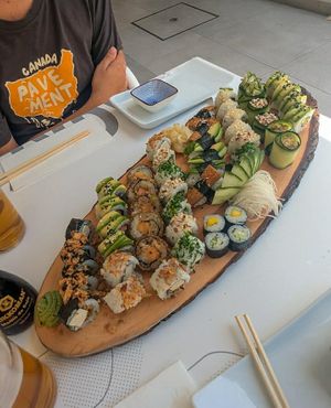 Vegan sushi platter at Baushi in Carvoeiro