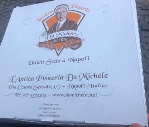 Pizza to go at Pizzeria da Michele in Naples