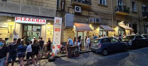 Queue outside at Pizzeria da Michele in Naples