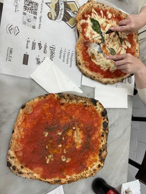 Marinara and Margherita at Pizzeria da Michele in Naples