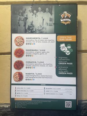 The Menu at Pizzeria da Michele in Naples