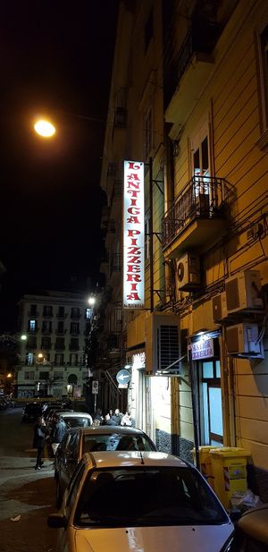 Sign at Pizzeria da Michele in Naples