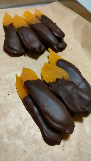 Vegan dark chocolate covered dried mangoes at Wit's Sweets & Savouries in Taguig