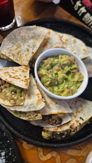 Quesadillas al pastor (carne de soya) at Taquería La Mexicana in Vina Del Mar
