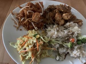 The whole assortment of dishes we ordered  at Spice Island Tea House in Pittsburgh