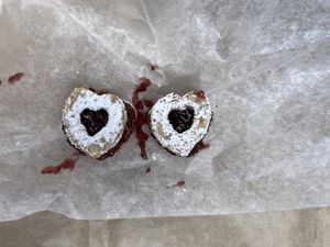 Mini Linzer Tart Cookies (i should have gotten the big ones)  at Laughing V in New York City