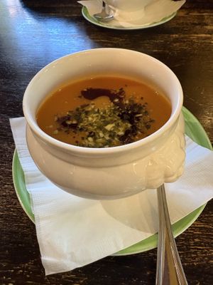 Pumpkin soup   at Mariahilferbräu in Vienna