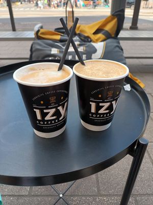 Pistacio frappe and Black forrest ice coffee at Izy Coffee in Antwerpen