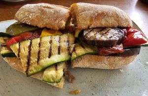 Grilled vegetable ciabatta at Michelangelo Italian Restaurant in Ryde